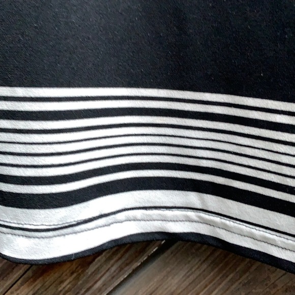 ModCloth black & white gothic print top with belt. - Picture 6 of 11